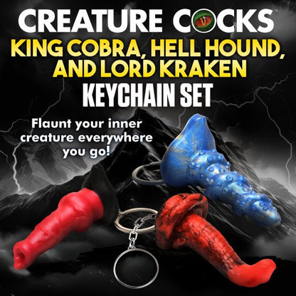 Hell-Hound, Lord Kraken, & King Cobra Silicone Keychain Set