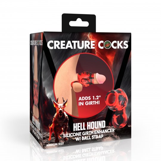 Hell Hound Silicone Girth Enhancer with Ball Strap - Medium