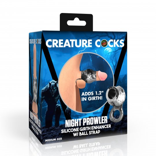 Night Prowler Silicone Girth Enhancer with Ball Strap - Medium Code: AH472-Med