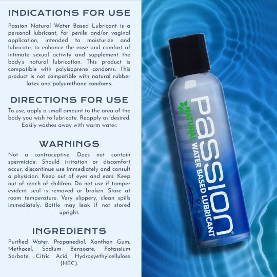 Passion Natural Water-Based Lubricant - 4 oz